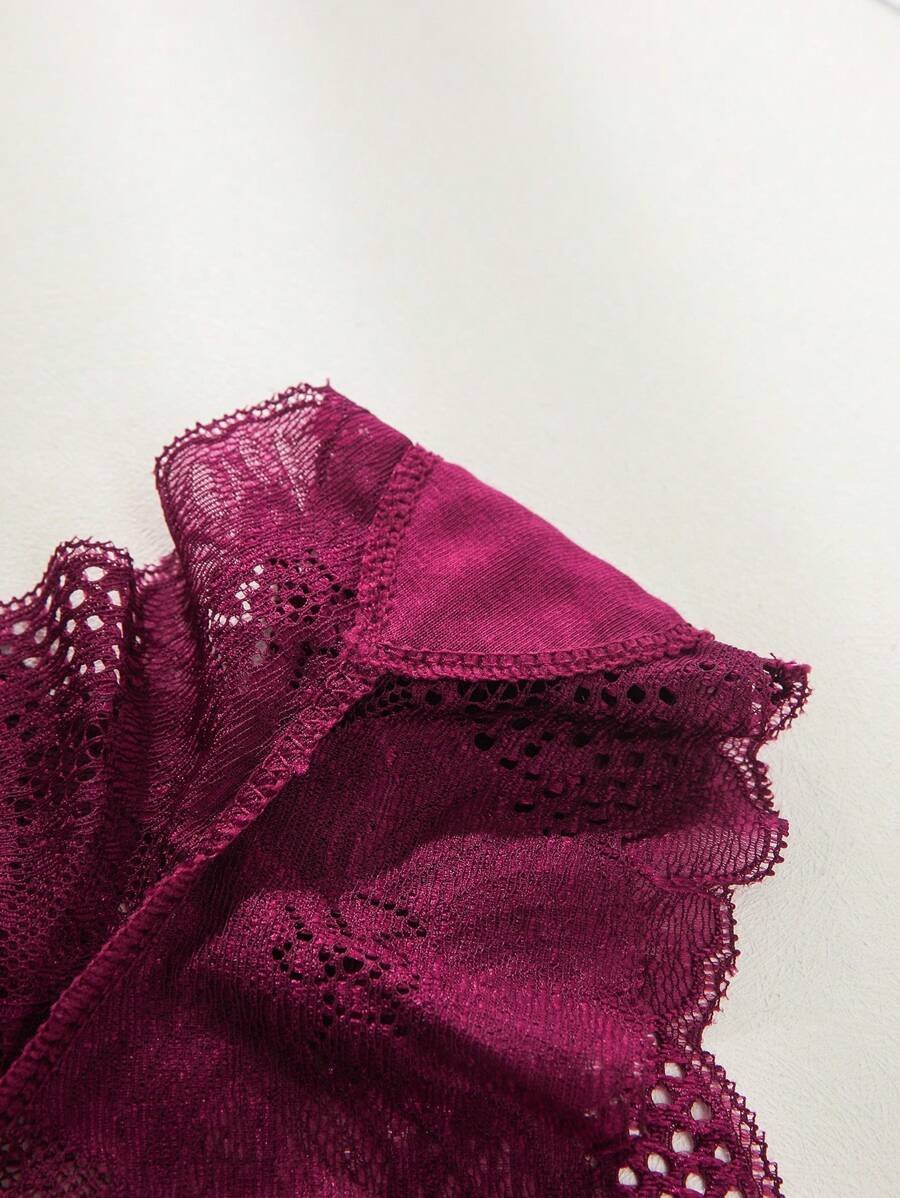 3 Piezas Lencería De Encaje De Tanga Triangular - Imagen 3