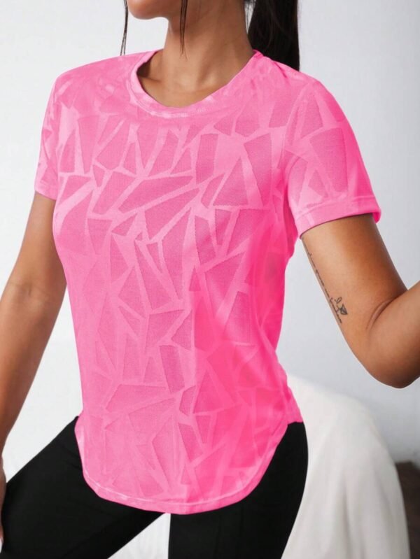 Camiseta deportiva de mujer de cuello redondo