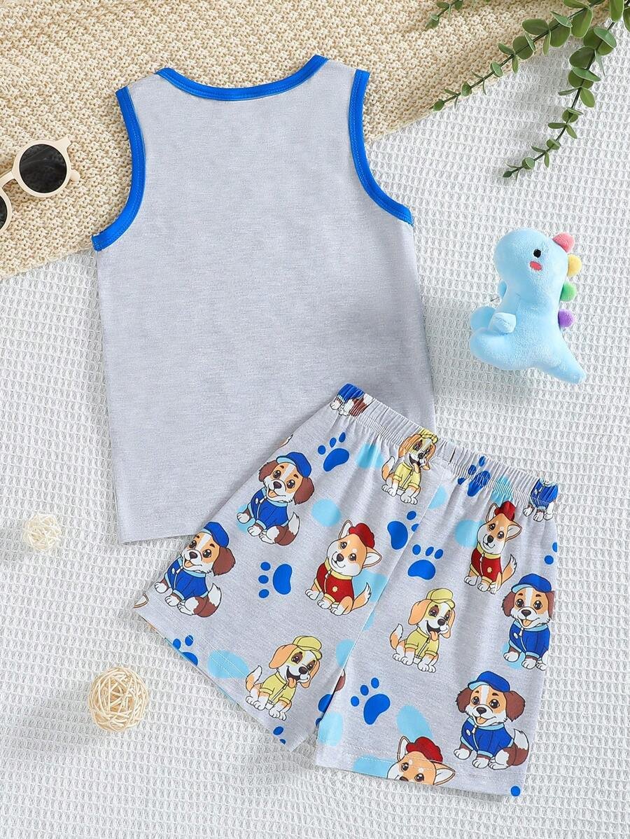 Conjunto de pijama informal y cómodo con estampado de perro de dibujos animados - Imagen 2