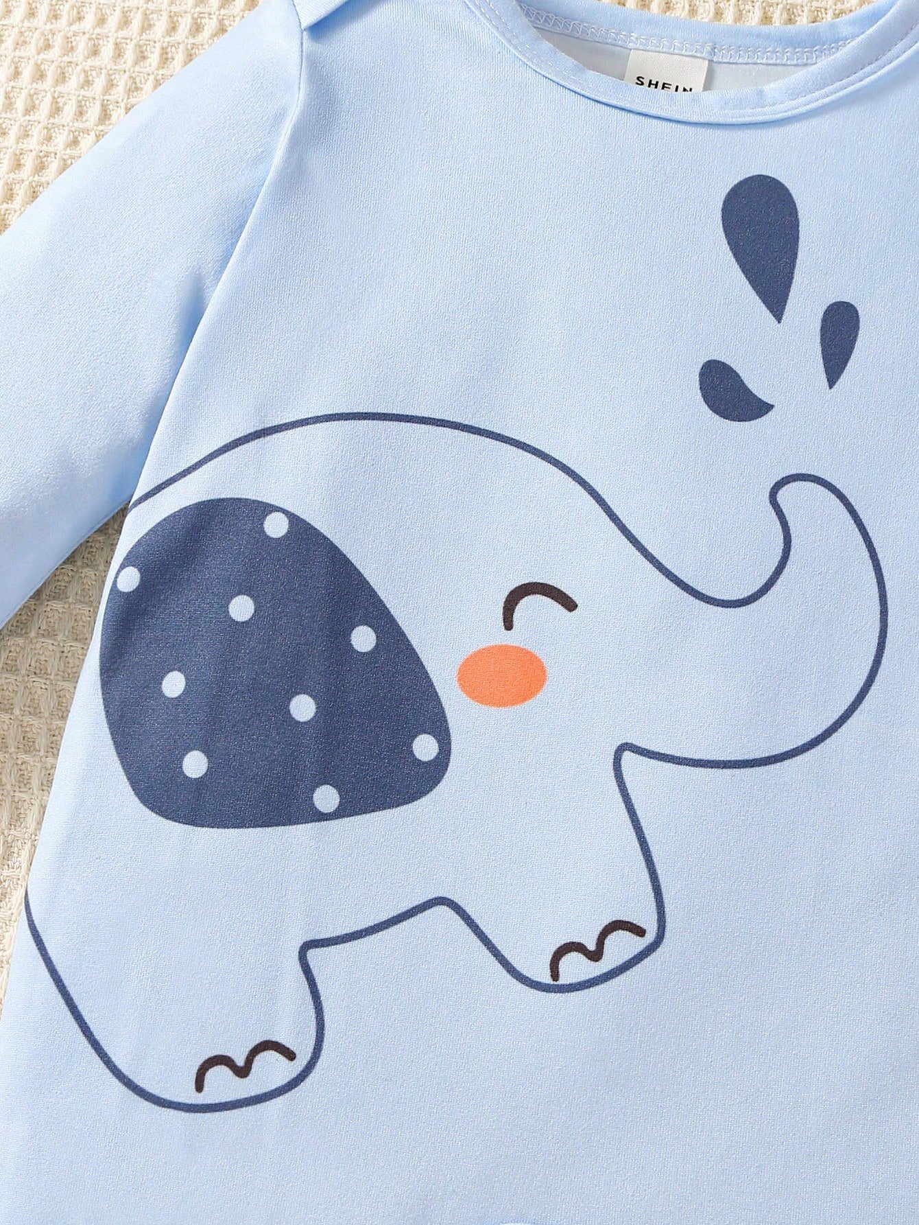 pelele de punto suave con estampado de oso de dibujos animados - Imagen 3