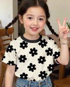 Camiseta de manga corta con cuello redondo, estilo minimalista casual