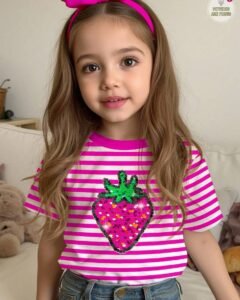 Camiseta de manga corta de cuello redondo minimalista casual