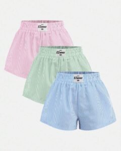 pantalon corto elástico a raya