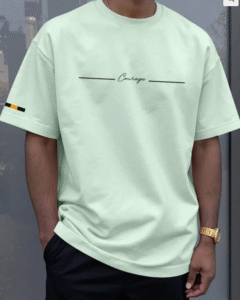 Camiseta de cuello redondo de manga corta con estampado