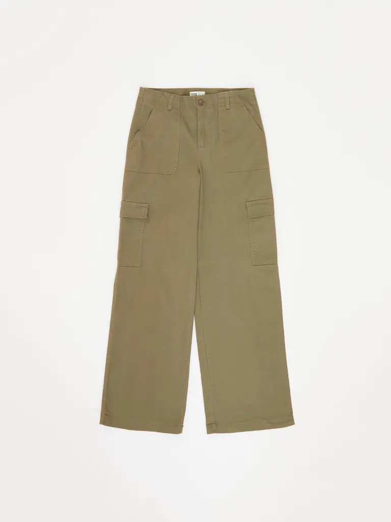 Pantalón Cargo Básico Gabardina Verde - Imagen 3