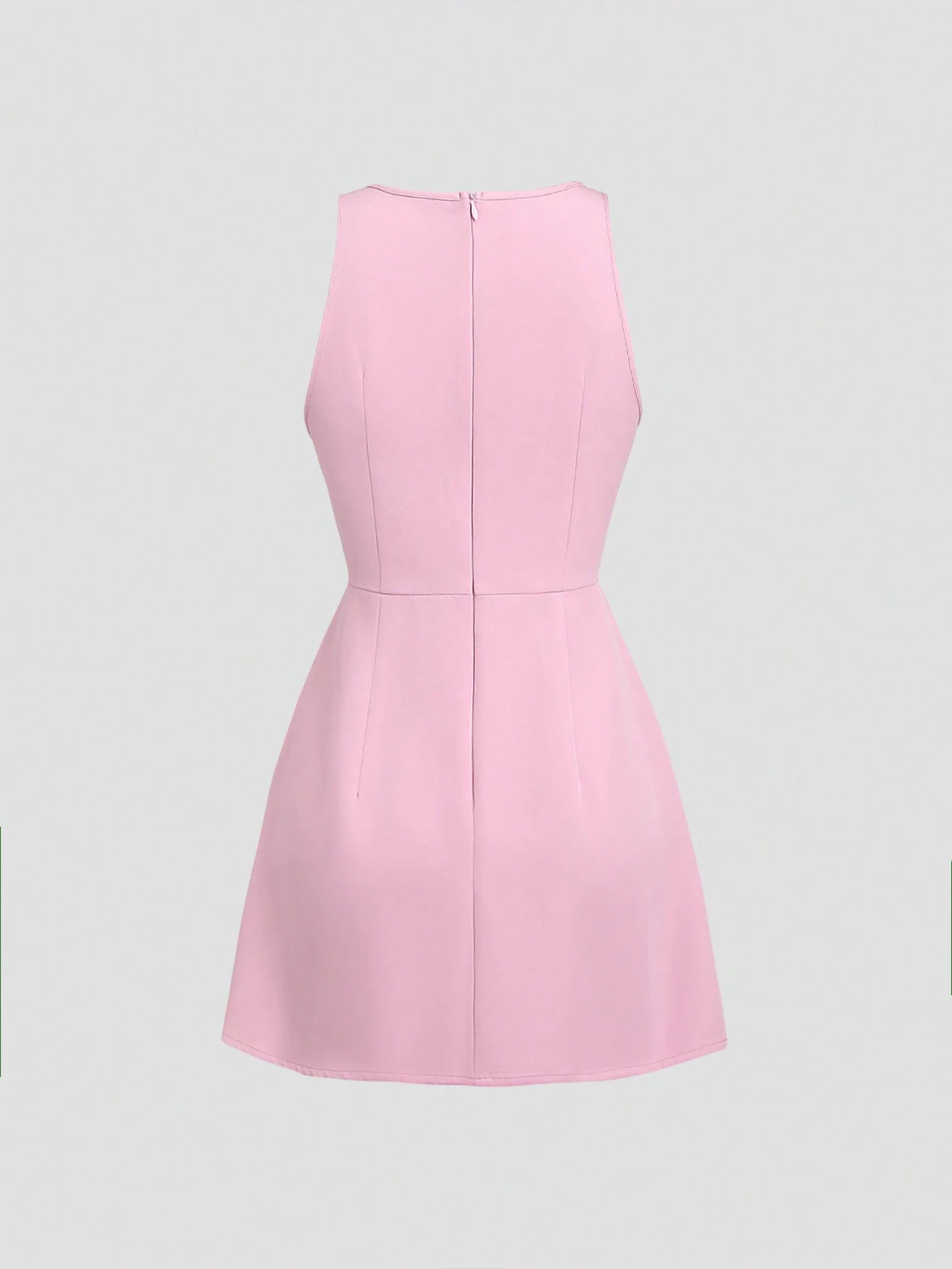 Vestido mini con decoración de lazo hueco, corte evasé - Imagen 2