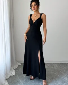 Vestido de tirantes de color liso, minimalista y de moda