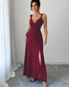 Vestido de tirantes de color liso, minimalista y de moda