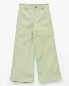 Pantalón Amplio de Gabardina Verde