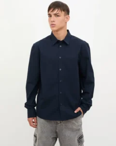 Camisa azul marina manga larga