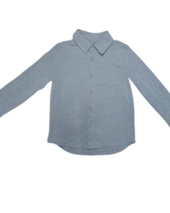 Playera polo manga larga niño gris