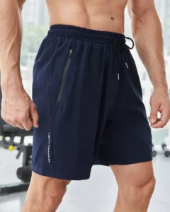 Shorts deportivos ganado con estampado de cintura con cordón