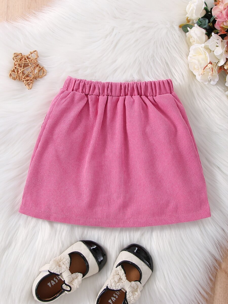 Falda con cierre de botones con parche en forma de corazón - Imagen 2