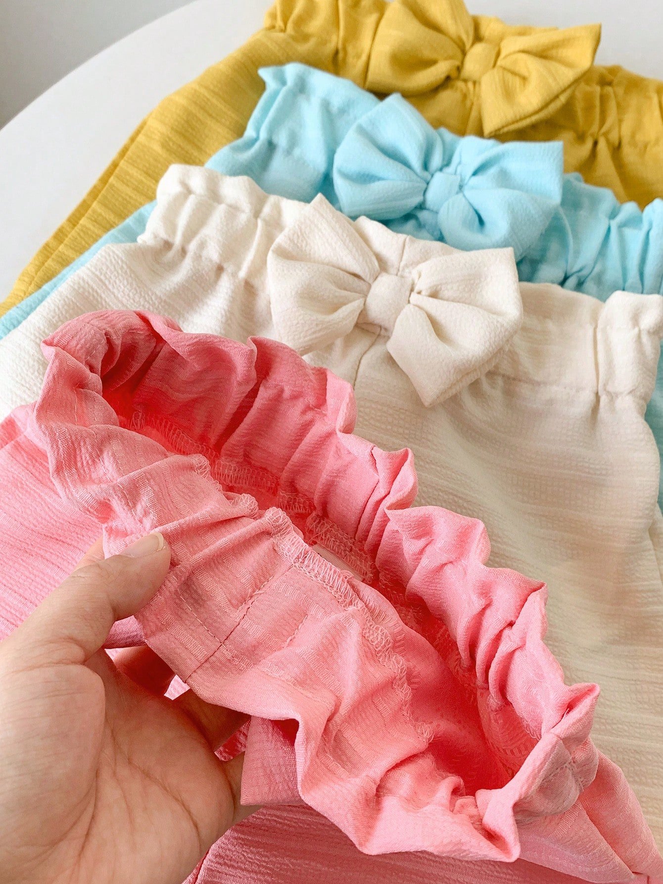 short de punto con onda minimalista casual para bebé niña - Imagen 3