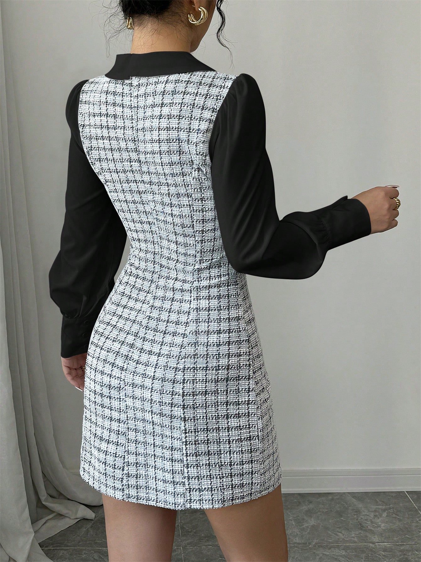 Vestido elegante y romántico para mujer con bloques de color - Imagen 2