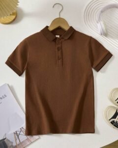 Camiseta de manga corta de unicolor para niño