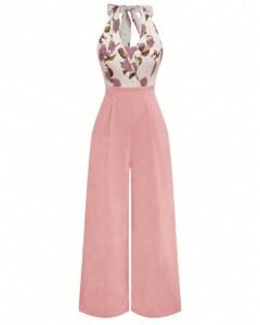 Mono tipo mono de talla grande con bloqueo de color y estampado floral