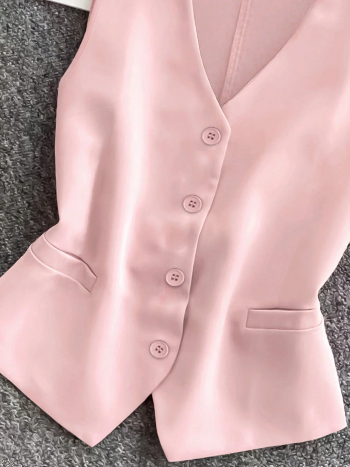 Blusa casual de mujer sin mangas de unicolor - Imagen 3