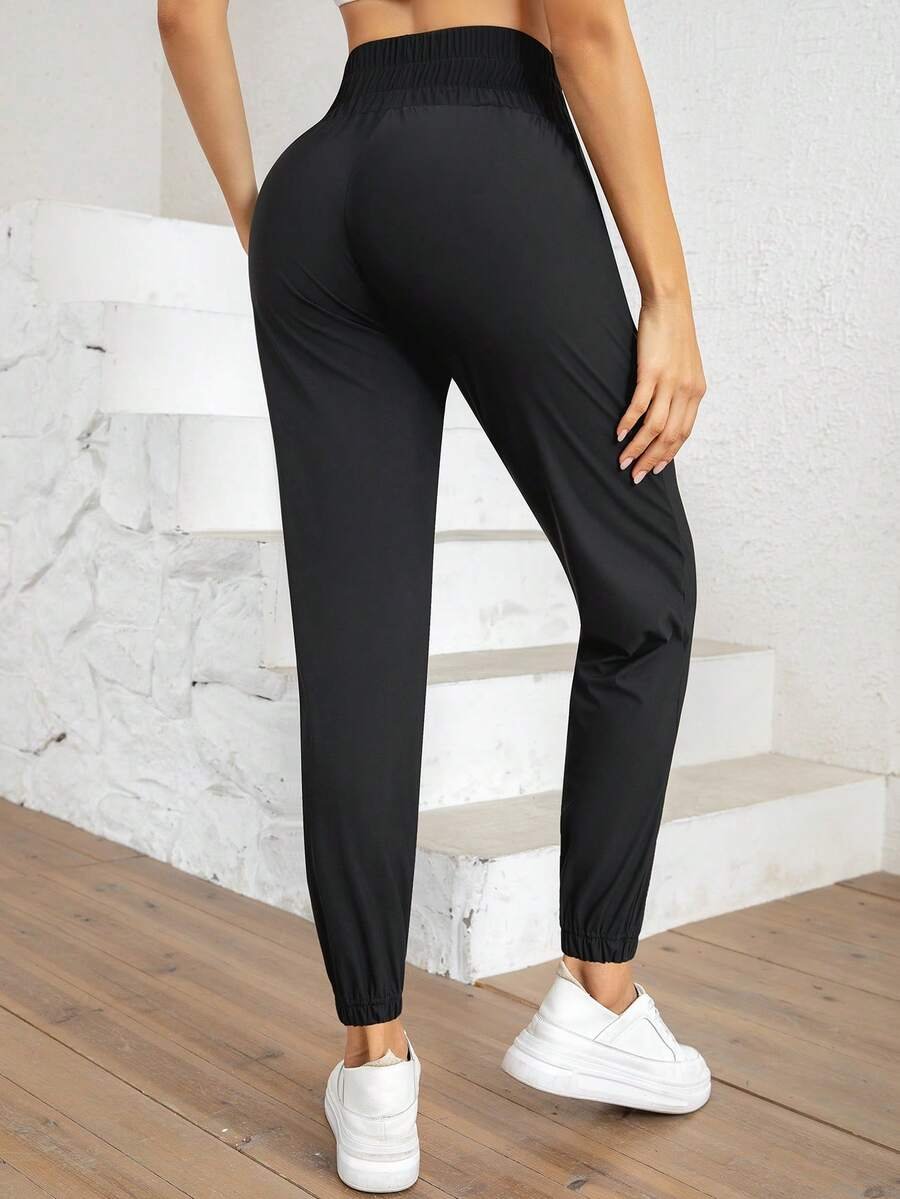 pantalón de chándal atlético de mujer de cintura alta con bolsillos - Imagen 2