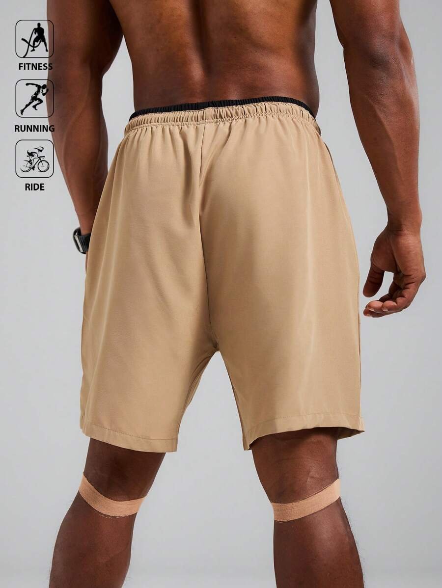 Pantalones cortos deportivos para hombres con cordón en la cintura - Imagen 2
