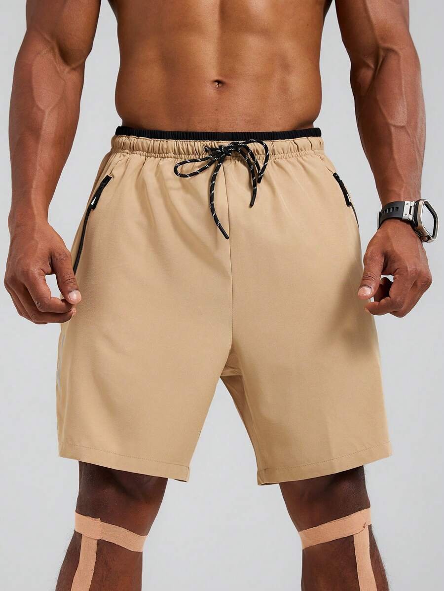 Pantalones cortos deportivos para hombres con cordón en la cintura - Imagen 3