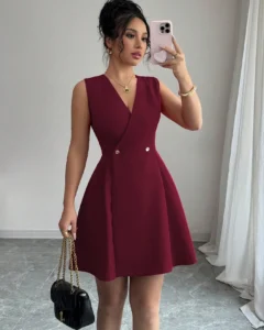 Vestido mini casual de vacaciones con cuello de camisa
