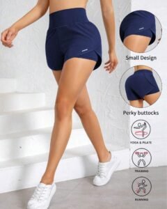 Pantalones cortos deportivos/de yoga de 2 en 1 para mujer