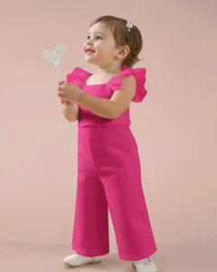 Pelele de una pieza de bebé niña con volantes de organza en contraste