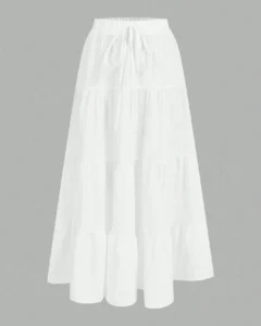 Falda informal de verano con volantes multicapa en el bajo