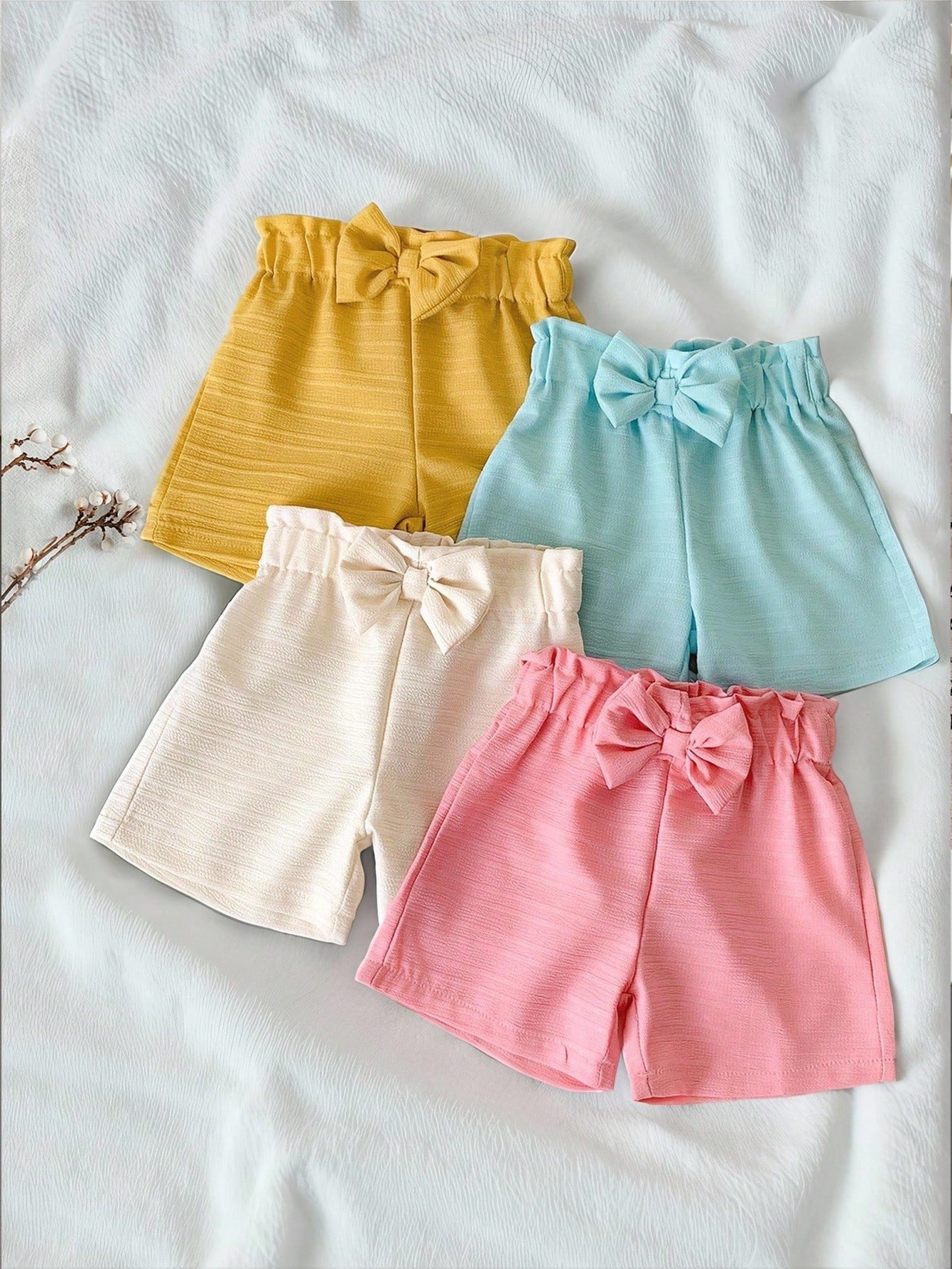 short de punto con onda minimalista casual para bebé niña