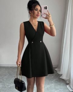 Vestido mini casual de vacaciones con cuello de camisa