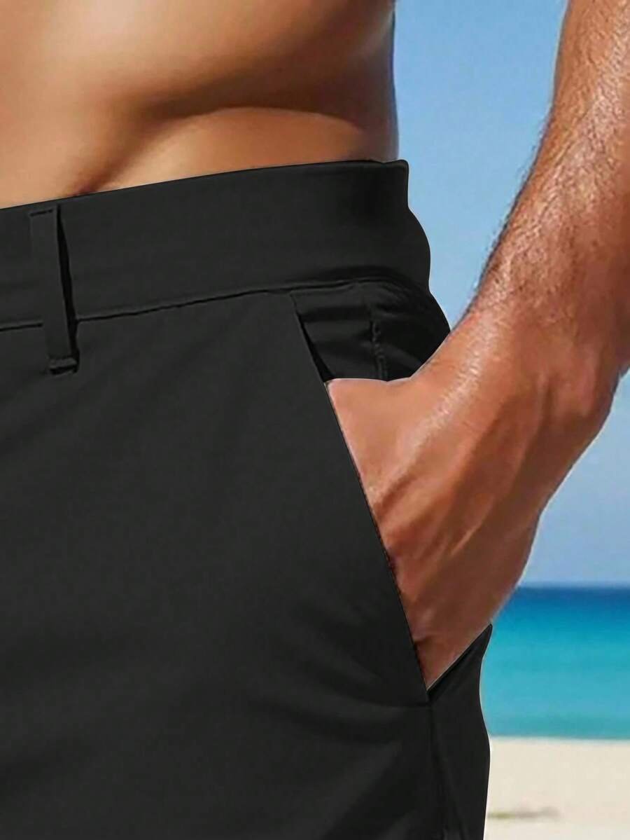 Pantalones cortos casuales de hombre con bolsillo en diagonal - Imagen 3