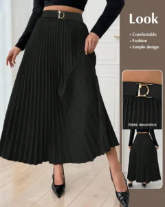 Falda elegante plisada de unicolor