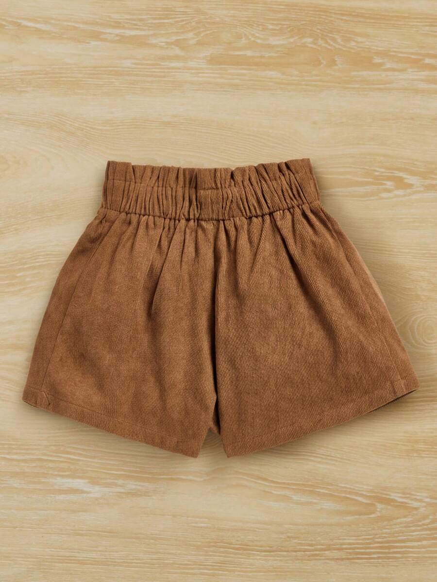 Pantalones cortos plisados de unicolor casuales - Imagen 2