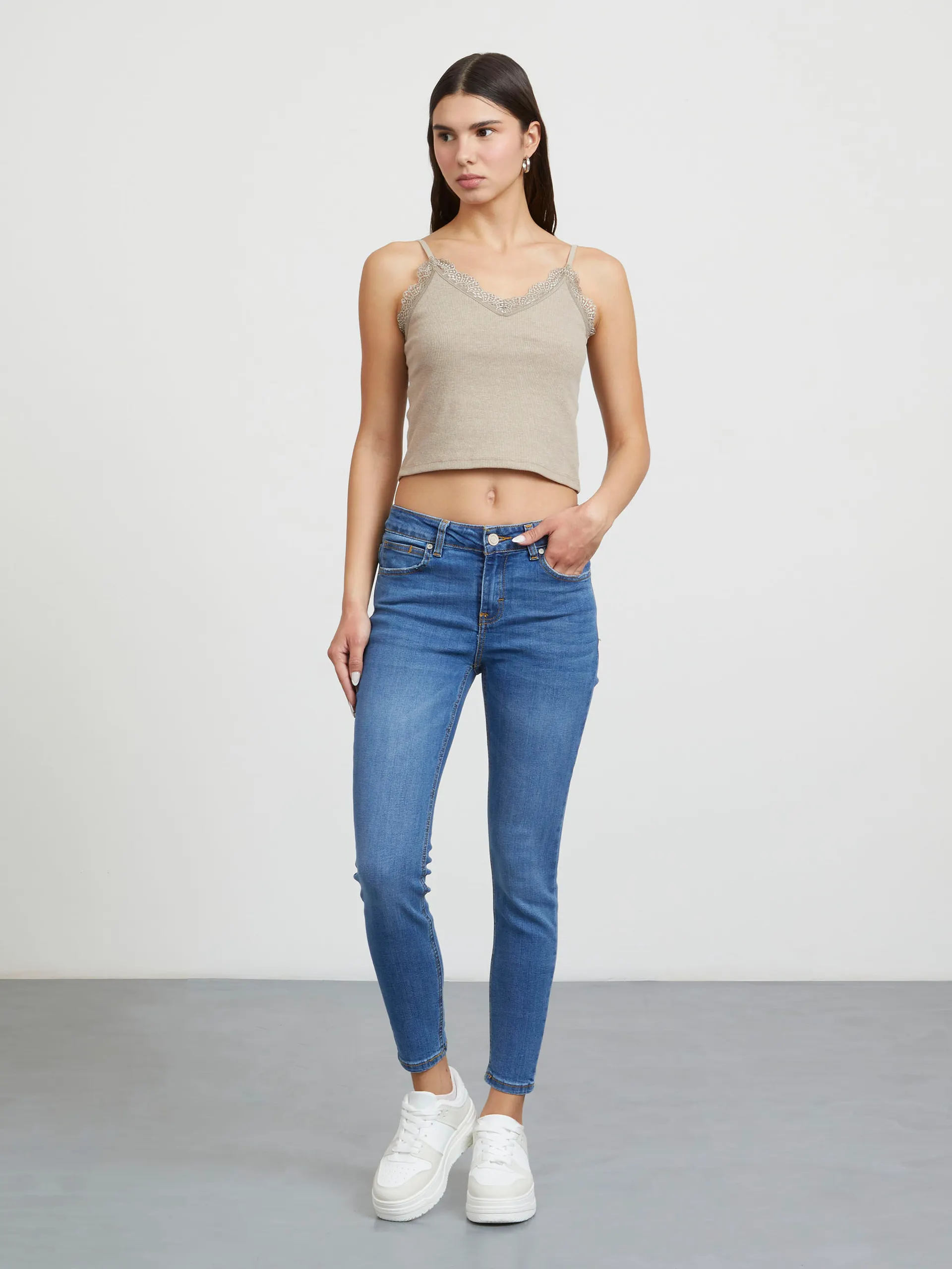 Jeans Skinny Azul Medio