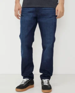 Jeans Slim Remontado Azul Oscuro
