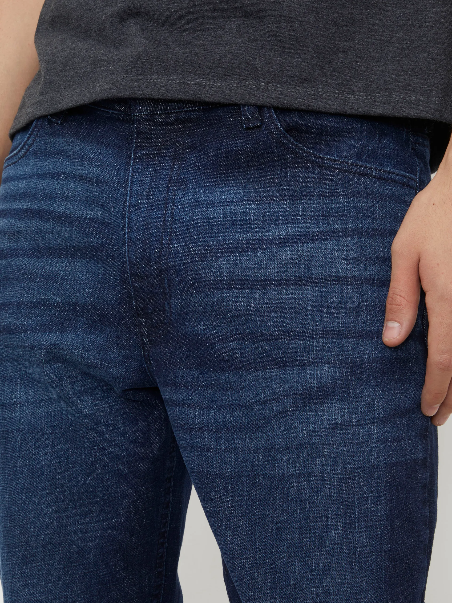 Jeans Slim Remontado Azul Oscuro - Imagen 3