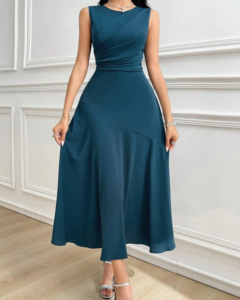 Vestido sin mangas de unicolor elegante para uso diario