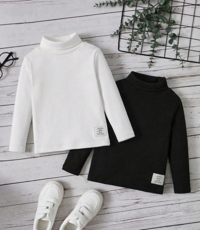 Parte superior de cuello alto cómoda y casual para niño bebé