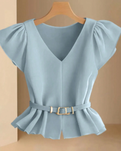 Blusa elegante de cuello en V