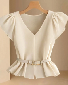 Blusa elegante de cuello en V