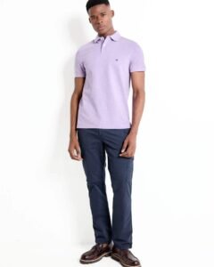 Playera tipo polo unicolor morado
