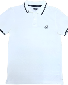 Playera beige cuello polo manga corta