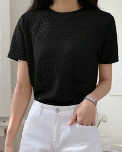 Camiseta De Manga Corta De Color Sólido