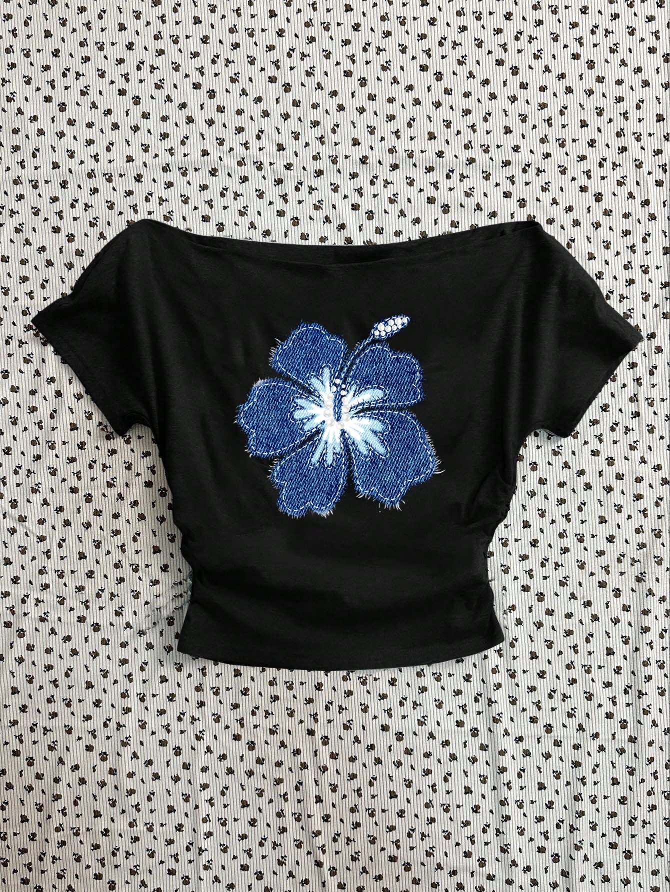 Camiseta de manga corta ajustada con hombros descubiertos - Imagen 3