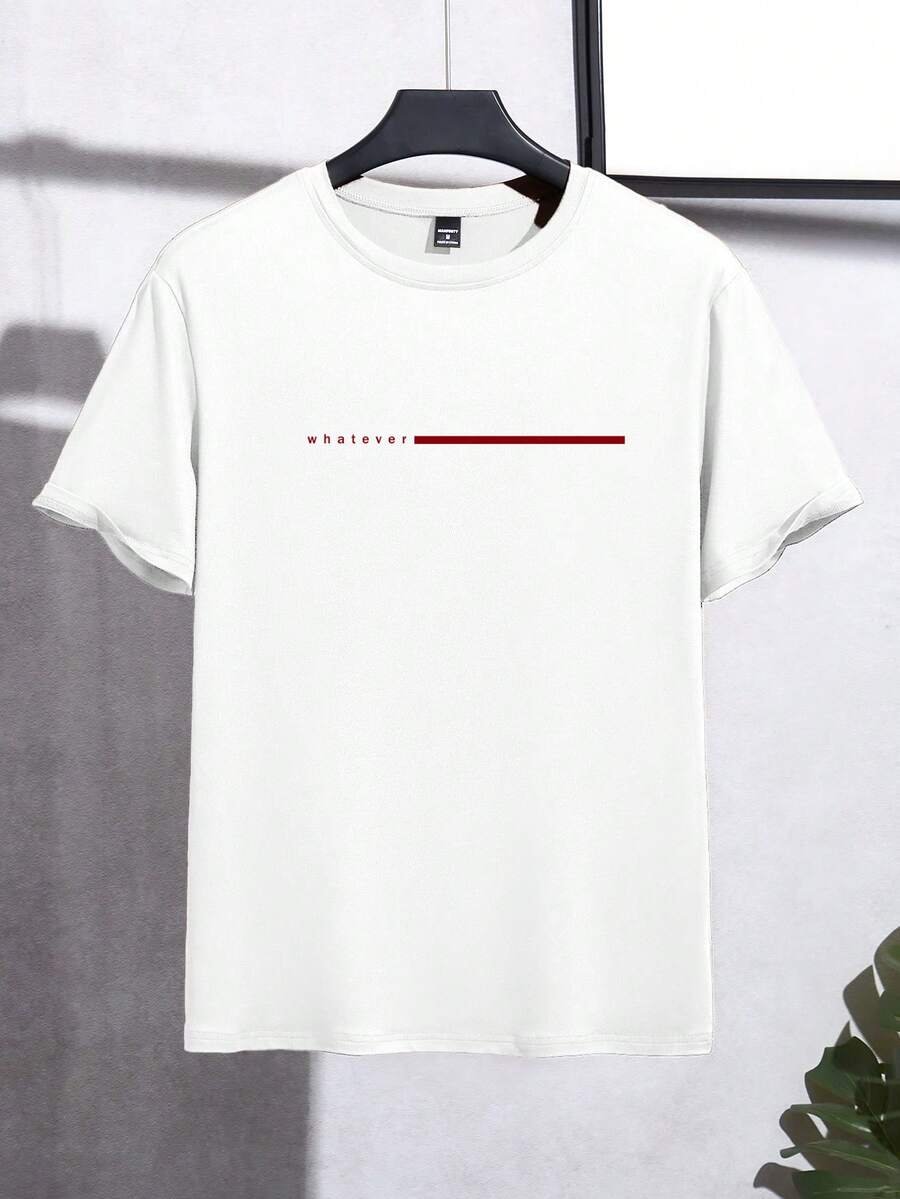 Camiseta de manga corta de cuello redondo de unicolor clásica - Imagen 3