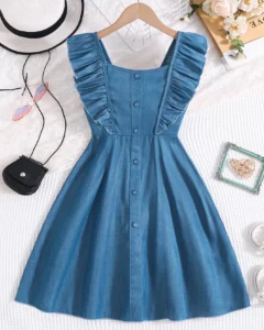 Vestido De Niña De Transición Con Adornos De Volantes