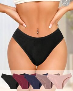 5 piezas Bragas unicolor, cómodas, minimalistas, suaves y transpirables