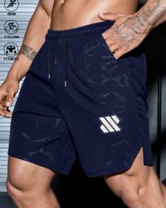 Pantalones cortos deportivos con diseño gráfico, cintura con cordón y bolsillos