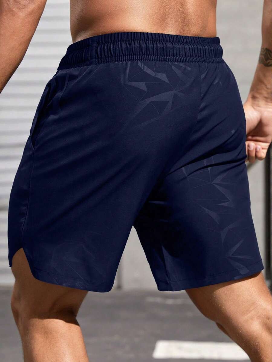 Pantalones cortos deportivos con diseño gráfico, cintura con cordón y bolsillos - Imagen 2